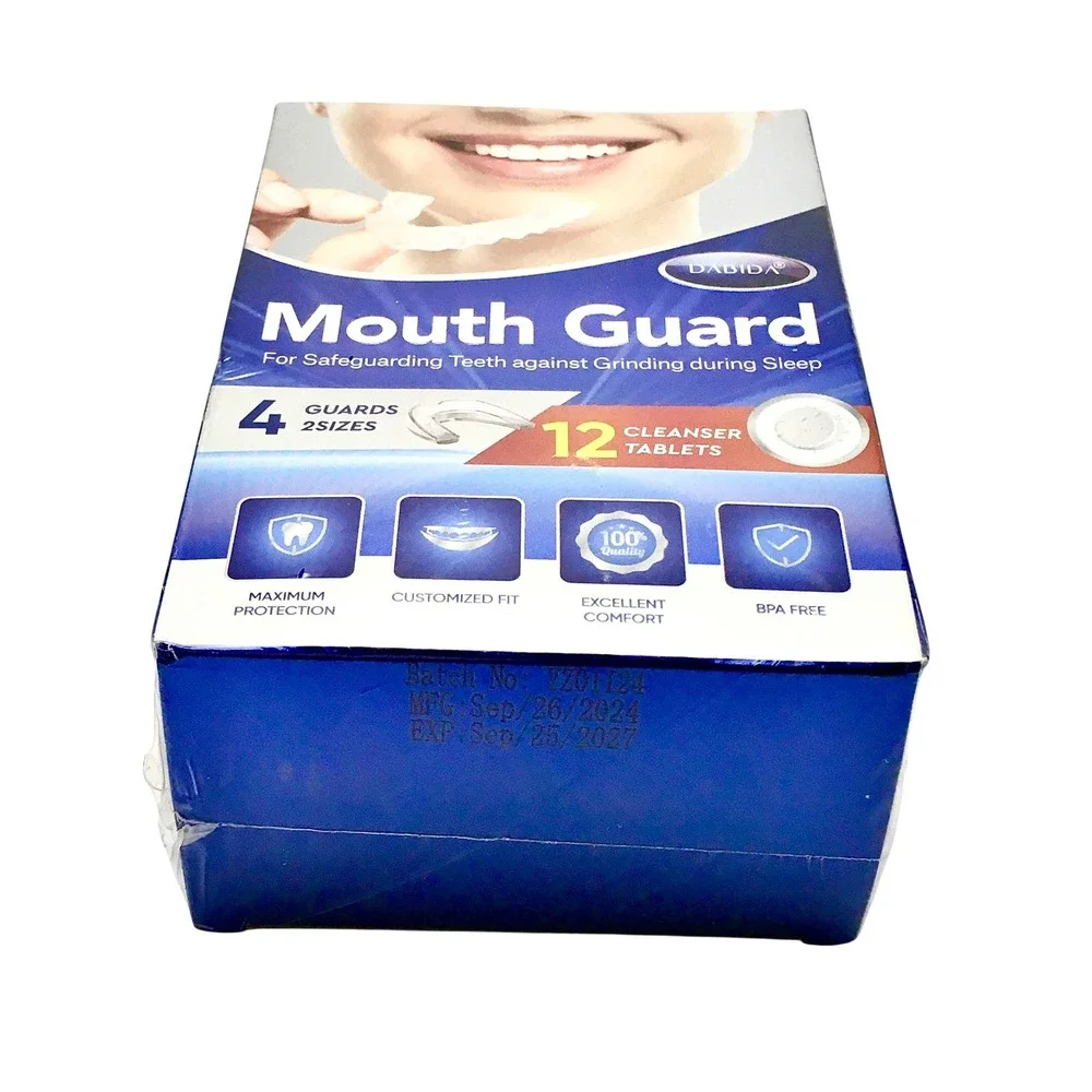 Dabida Mouth Guard For Safeguarding Teeth Against Grinding 4 Guards + Cleanser‎